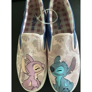 Disneys Lilo & Stitch Angel Slip On Canvas Sneakers Shoes Womens US Size 9.5